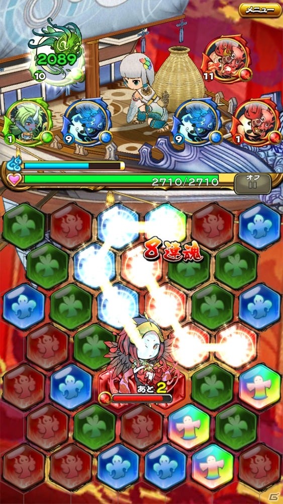 爽快感とパズル性のバランスに優れたマッチングパズルRPG「ドラマチックRPG 神つり」リリース前レビュー！の画像10
