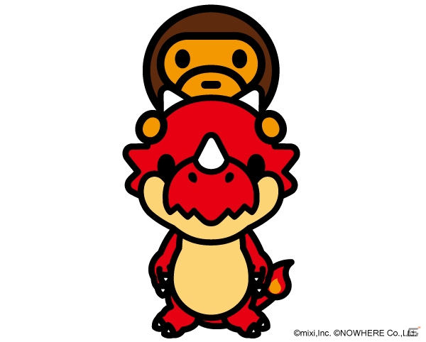 「モンスターストライク」とアパレルブランド「A BATHING APE」がコラボ！ゲーム内にレッドリドラ＆ベイビーマイロが登場の画像3