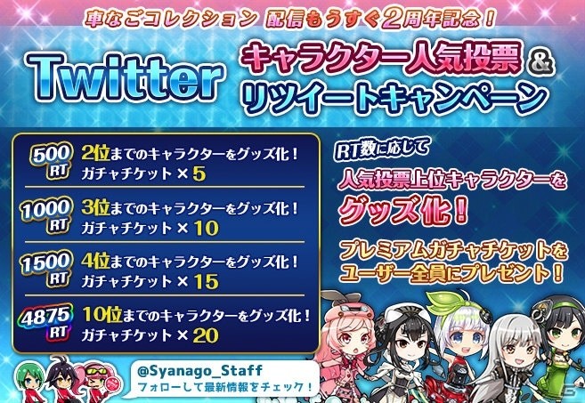iOS/Android「車なごコレクション」配信2周年に向けてオリジナルグッズが当たるプレゼントキャンペーンがスタートの画像1