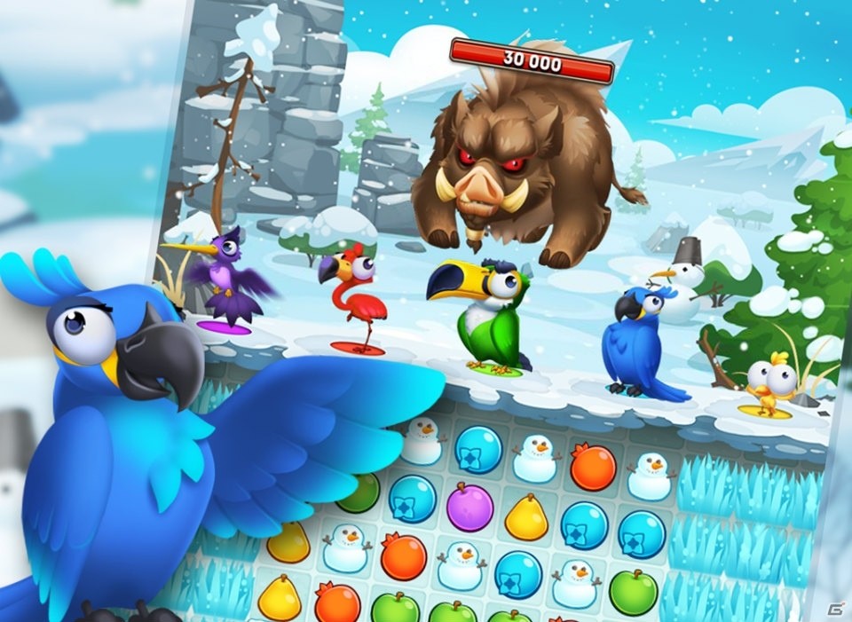 ひとふでがきでフルーツを消すパズルゲーム「フルーツ・フォレスト」の事前登録がmixiゲームにて開始！の画像1