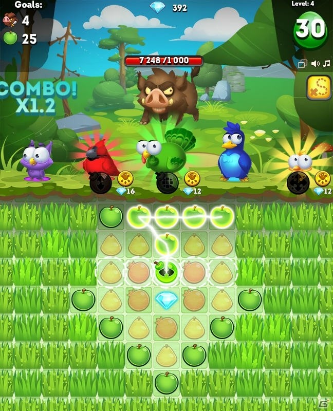 ひとふでがきでフルーツを消すパズルゲーム「フルーツ・フォレスト」の事前登録がmixiゲームにて開始！の画像3
