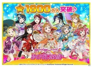 iOS/Android「ラブライブ！スクールアイドルフェスティバル」国内ユーザー数1800万人突破！ログインボーナスキャンペーンが10月21日より開始の画像1