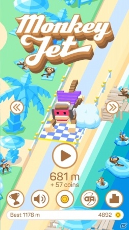 おサルが常夏のビーチを駆け抜ける爽快アクション Monkey Jet がios向けに配信 ゲーム情報サイト Gamer