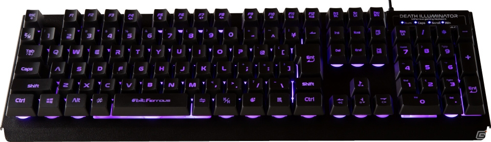 エントリゲーマーに最適なエリア限定複数同時認識に対応したイルミネーションゲーミングキーボード「デスイルミネーター」が12月7日に発売の画像7