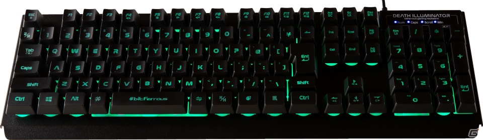 エントリゲーマーに最適なエリア限定複数同時認識に対応したイルミネーションゲーミングキーボード「デスイルミネーター」が12月7日に発売の画像8
