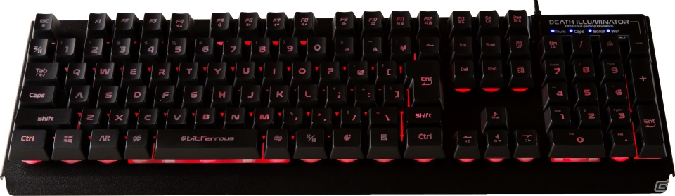 エントリゲーマーに最適なエリア限定複数同時認識に対応したイルミネーションゲーミングキーボード「デスイルミネーター」が12月7日に発売の画像9