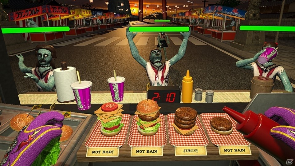 腹ペコゾンビにデリシャスなバーガーを食らわせろ！VR対応PC向けアクション「Dead Hungry」が12月6日に配信開始の画像11