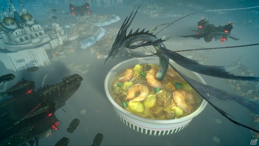 カップヌードルの海からリヴァイアサンが出現…？「ファイナルファンタジーXV」開発チームが手掛けた公式コラボCM「CUP NOODLE XV」が公開の画像10