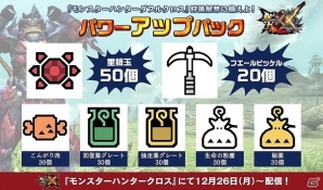 3DS「モンスターハンタークロス」ゲーム内アイテムセット「パワーアップパック」が配信開始の画像2