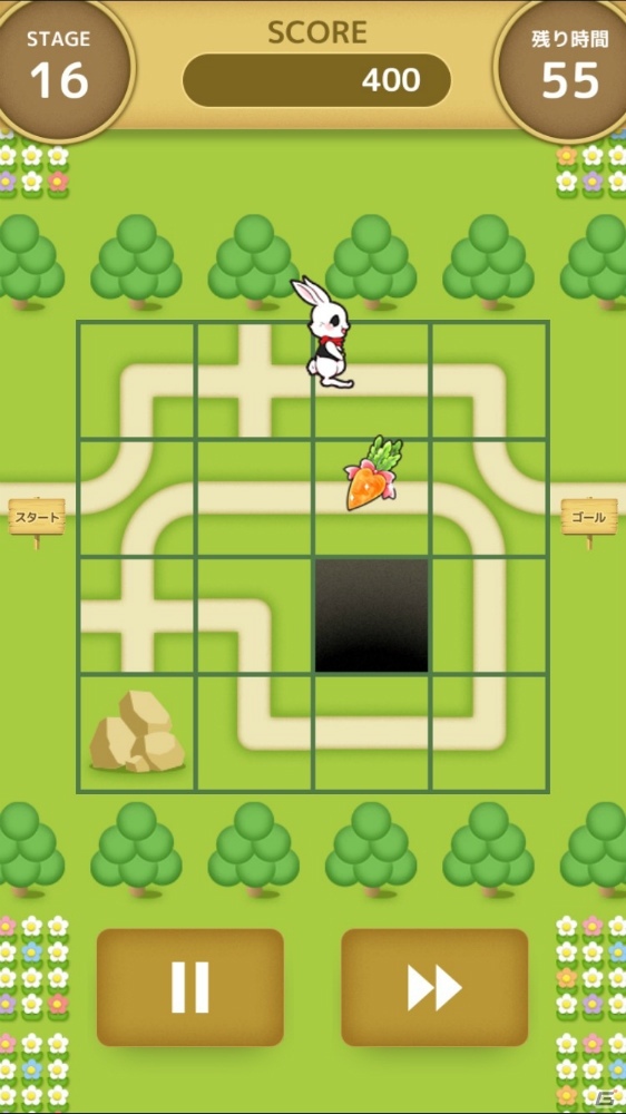 パネル入れ替えパズル「うさまっぷ」がiOS/Android向けに配信開始！お散歩好きのうさっちと森の迷路を駆け抜けようの画像13