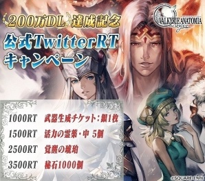 iOS/Android「VALKYRIE ANATOMIA -THE ORIGIN-」200万ダウンロード達成を記念した5大キャンペーンが開催！の画像2