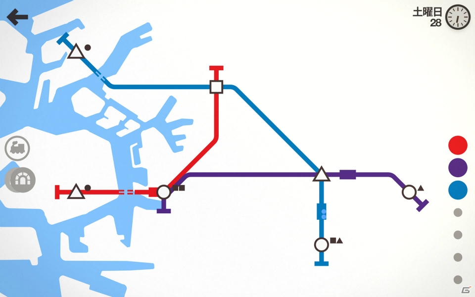 世界で人気の鉄道運営パズルシミュレーション「ミニメトロ -Mini Metro-」がApp Passで配信の画像2