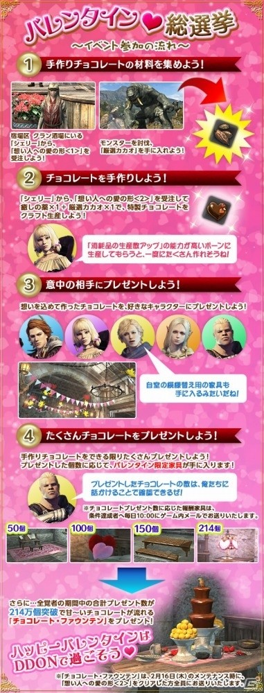 「ドラゴンズドグマ オンライン」彼女のハートを掴め！手作りチョコで投票する「バレンタイン総選挙」が開幕、限定家具のプレゼントもの画像2