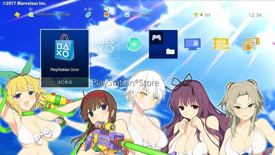 鮮やかな白ビキニが画面いっぱいに！「閃乱カグラ PEACH BEACH SPLASH」のPS4用テーマ7種が配信開始の画像10