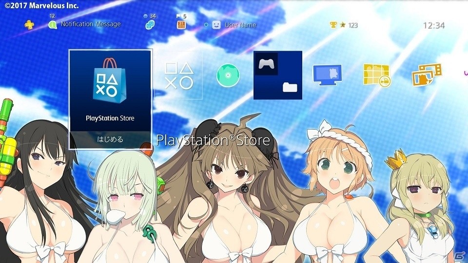 鮮やかな白ビキニが画面いっぱいに！「閃乱カグラ PEACH BEACH SPLASH」のPS4用テーマ7種が配信開始の画像16