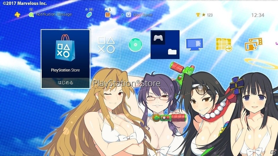 鮮やかな白ビキニが画面いっぱいに！「閃乱カグラ PEACH BEACH SPLASH」のPS4用テーマ7種が配信開始の画像19