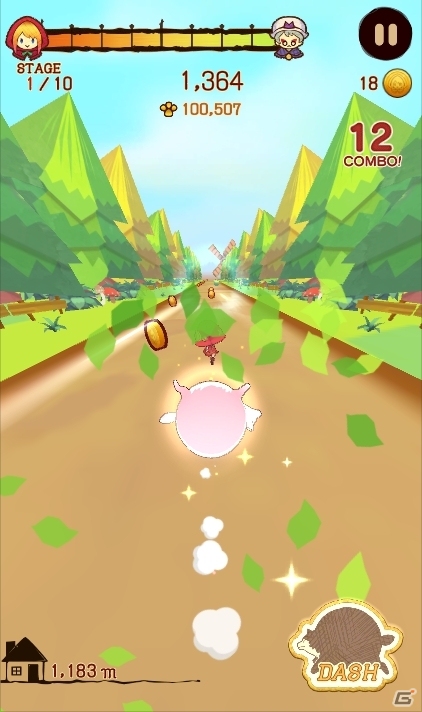 オオカミを転がしておばあちゃんから逃げろ！iOS/Android向けランゲーム「コロコロオオカミと赤ずきん」が配信開始の画像5