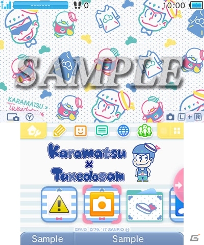 おそ松さんとサンリオキャラクターズのポップで可愛いコラボデザイン3DSテーマが配信開始の画像2