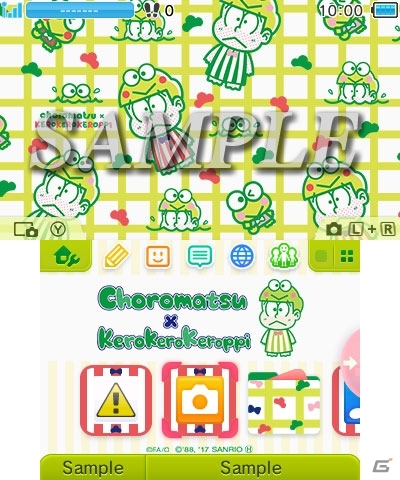 おそ松さんとサンリオキャラクターズのポップで可愛いコラボデザイン3DSテーマが配信開始の画像3