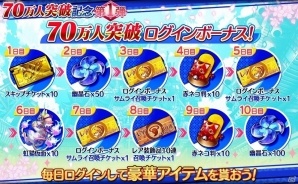iOS/Android「シノビナイトメア」70万ダウンロード突破記念キャンペーンが開催！幽晶石や召喚チケットなどを手に入れようの画像2