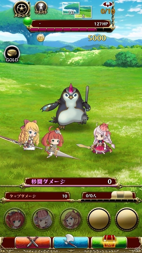 iOS/Android「強くてNEW GAME」ゲームシステムとゲーム画面が公開！バトルシーンや「放置バトルモード」も初紹介の画像1