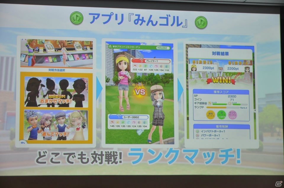 1ホールずつのプレイや気軽な対戦機能などスマートフォンならではの楽しみ方を紹介した「みんゴル」発表会をレポートの画像22