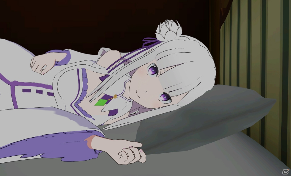 エミリアにやさしく寝かしつけられたい！VRスマホアプリ「VRでエミリアと異世界生活」が膝枕編と添寝編の2パターンで発売の画像5