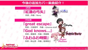 iOS/Android「バンドリ！ガールズバンドパーティ！」ユーザー数が250万人を突破！「紅蓮の弓矢」ほか今後の追加カバー楽曲も紹介の画像3