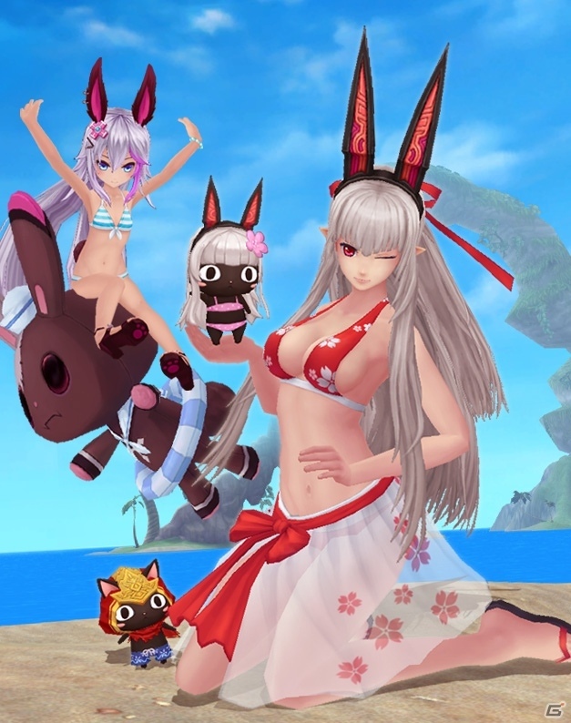 iOS/Android「幻想神域 -Link of Hearts-」人気幻神・玉藻御前が水着姿になって登場―最大1000個のダイヤがもらえるキャンペーンもの画像2