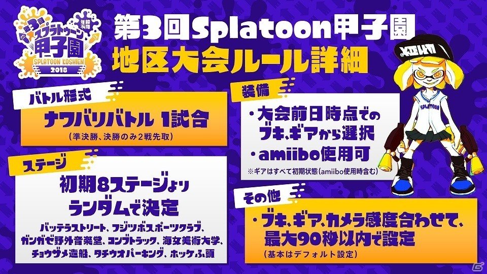 「スプラトゥーン2」初の公式大会「第3回スプラトゥーン甲子園」の詳細が発表！決勝大会は闘会議2018で開催決定の画像4