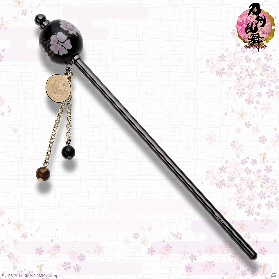 「刀剣乱舞-ONLINE-」桜の花びらを閉じ込めた上品なデザインのとんぼ玉簪が登場！三日月宗近や鶴丸国永をイメージした6種がラインナップの画像6