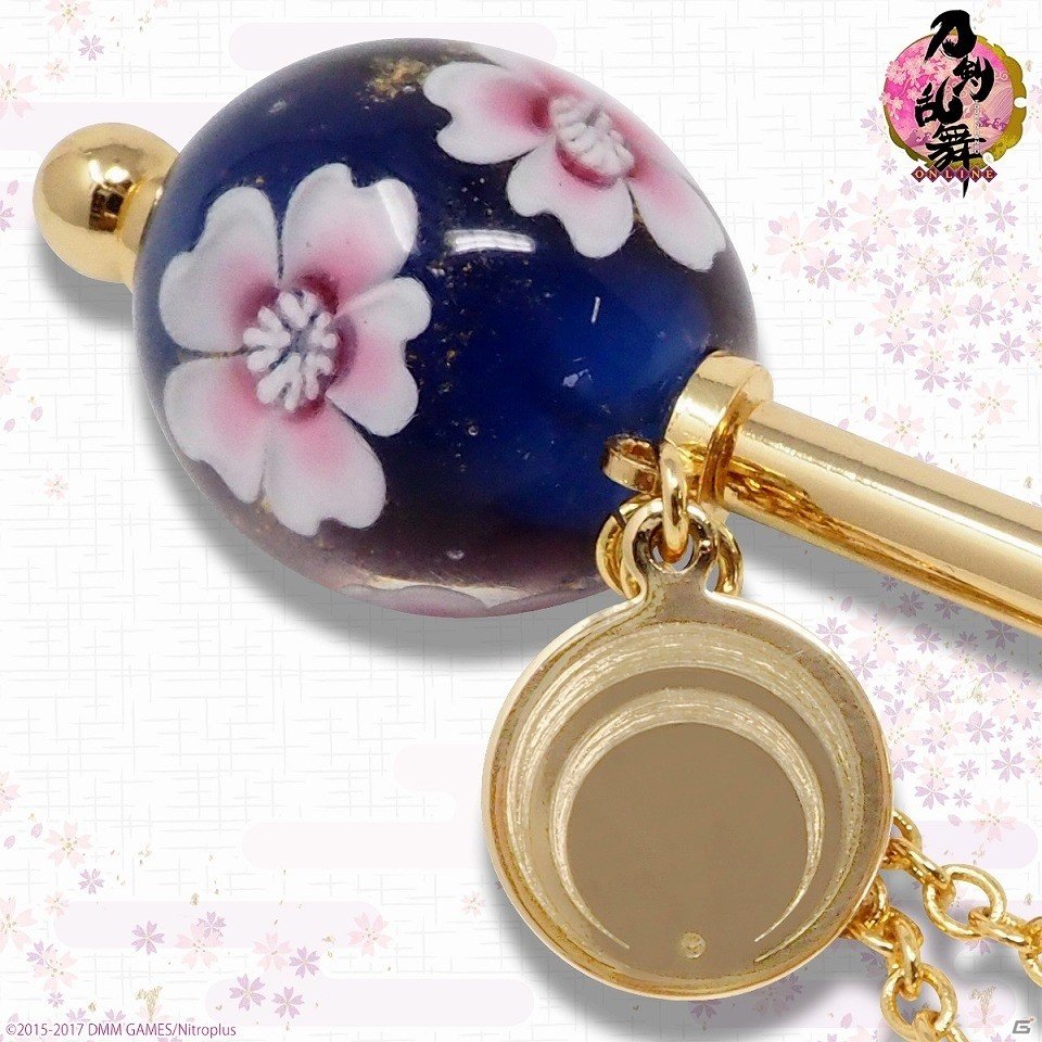 「刀剣乱舞-ONLINE-」桜の花びらを閉じ込めた上品なデザインのとんぼ玉簪が登場！三日月宗近や鶴丸国永をイメージした6種がラインナップの画像8