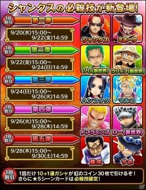iOS/Android「ONE PIECE サウザンドストーム」黒衣に身を包んだ“シャンクス”が手に入るイベント「強者達の共宴」が開催！の画像4