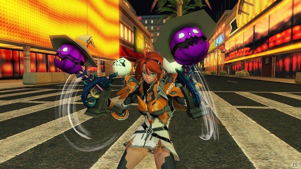 「ファンタシースターオンライン2」にインスタ映えしそうな夜のカフェが登場！ハロウィン風衣装が的中するACスクラッチもの画像14