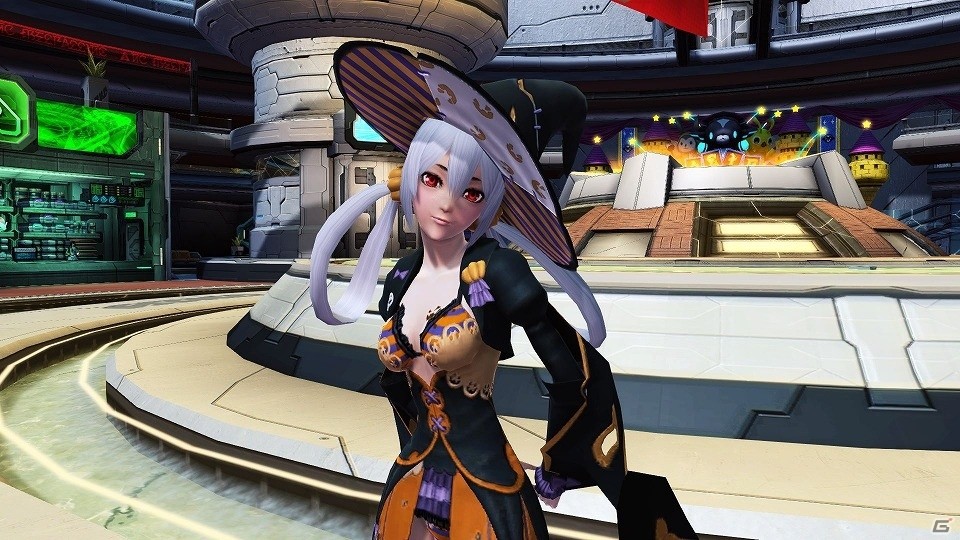 「ファンタシースターオンライン2」にインスタ映えしそうな夜のカフェが登場！ハロウィン風衣装が的中するACスクラッチもの画像17