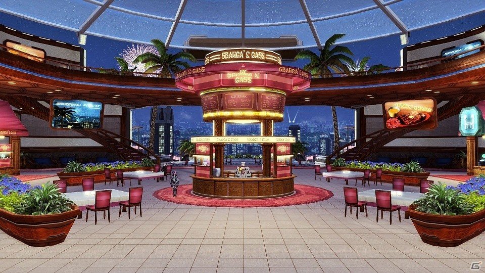 「ファンタシースターオンライン2」にインスタ映えしそうな夜のカフェが登場！ハロウィン風衣装が的中するACスクラッチもの画像7