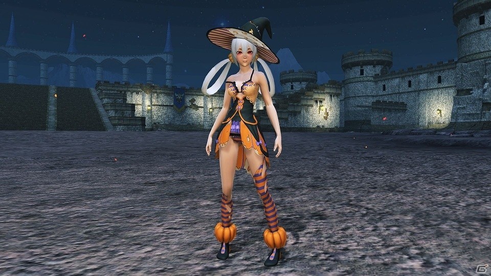 「ファンタシースターオンライン2」にインスタ映えしそうな夜のカフェが登場！ハロウィン風衣装が的中するACスクラッチもの画像73