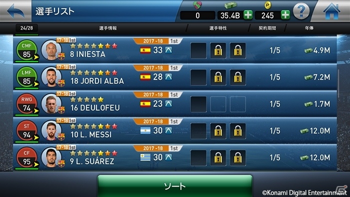 iOS/Android「ウイニングイレブン クラブマネージャー」選手データが2017-18シーズンにアップデート！選手の限界突破やマイタウンのエリア拡張も可能にの画像2