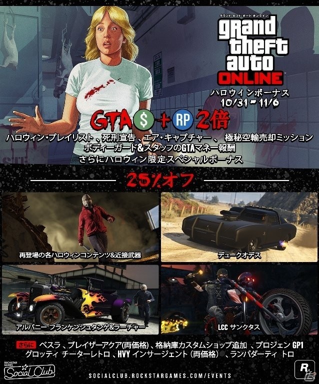 「グランド・セフト・オートV」GTAオンラインが4周年！ログイン報酬や割引セールを実施、新敵対モード「死刑宣告」が追加の画像3