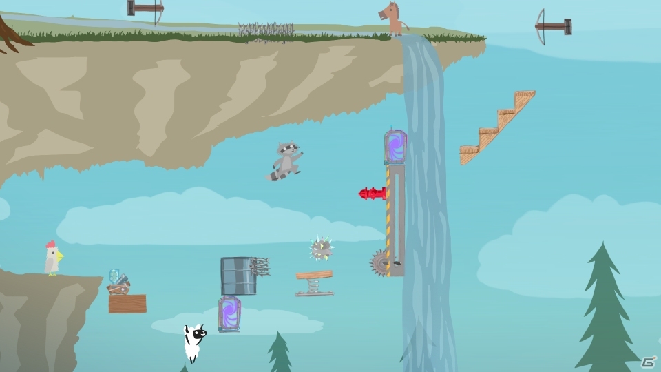 自分がナンバーワンになれるステージを作る快感 ハチャメチャパーティーアクション Ultimate Chicken Horse Ps4版が配信開始 ゲーム情報サイト Gamer