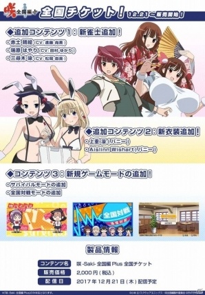PS Vita「咲-Saki-全国編Plus」大型アップデート「全国チケット」の情報が公開！新雀士4人が追加、原村和たちのバニー衣装も配信の画像27