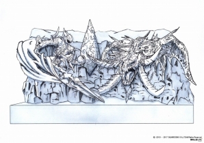 「ファイナルファンタジーXIV」邪竜ニーズヘッグと竜騎士エスティニアンをデザインした雪像“白銀の決戦”が「第69回さっぽろ雪まつり」に出展！物販情報も公開の画像1