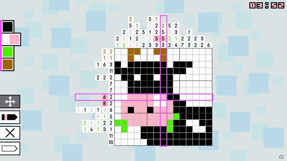 数字をヒントに色を塗ろう！最大4人まで一緒に遊べるロジックパズル「お絵かきパズル Pic-a-Pix Deluxe」がSwitch向けに配信開始の画像2