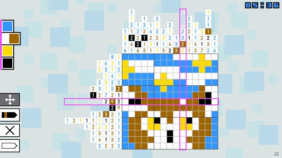 数字をヒントに色を塗ろう！最大4人まで一緒に遊べるロジックパズル「お絵かきパズル Pic-a-Pix Deluxe」がSwitch向けに配信開始の画像3