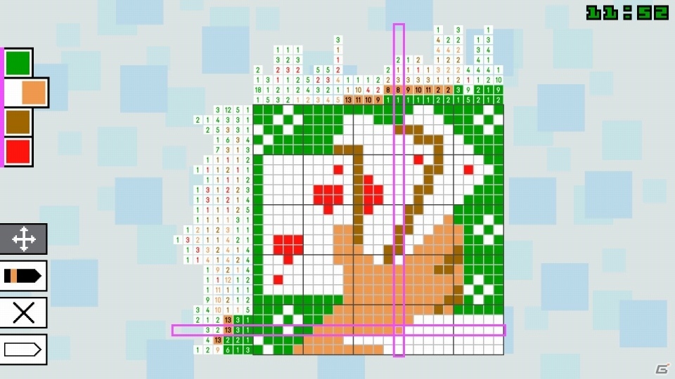 数字をヒントに色を塗ろう！最大4人まで一緒に遊べるロジックパズル「お絵かきパズル Pic-a-Pix Deluxe」がSwitch向けに配信開始の画像5