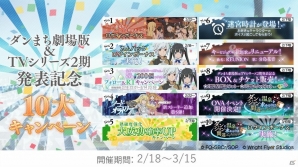 「ダンまち～メモリア・フレーゼ～」ダンまち劇場版とTVシリーズ2期発表を記念した10大キャンペーンが開催！の画像2