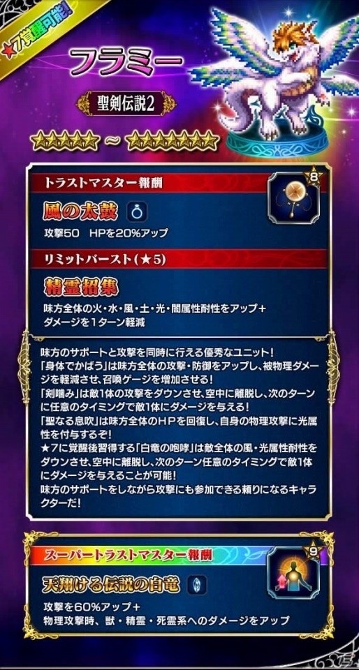 「ファイナルファンタジー ブレイブエクスヴィアス」にて「聖剣伝説2 シークレット オブ マナ」とのコラボが実施！新ユニット「フラミー」も登場の画像2