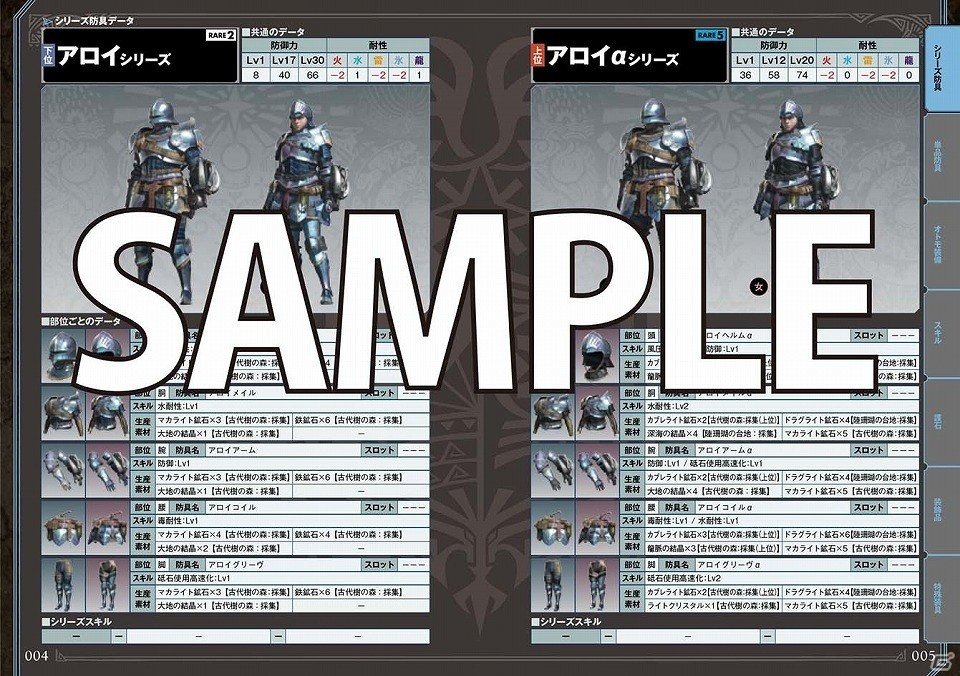 「モンスターハンター：ワールド」の公式データハンドブックがモンスター、武器、防具、フィールド＆アイテム4種のラインナップで登場！の画像8