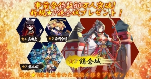 iOS/Android「御城プロジェクト:RE～CASTLE DEFENSE～」事前登録数が80万人を突破！新城娘「鎌倉城」がプレゼントの画像1