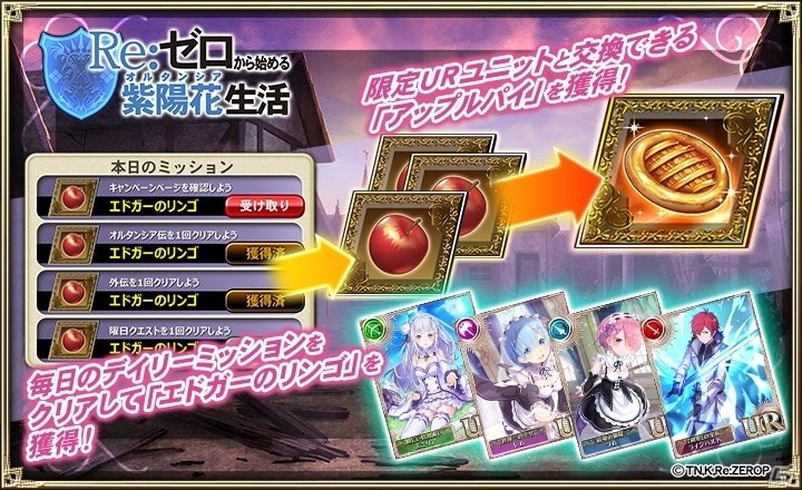 「オルタンシア・サーガ-蒼の騎士団-」×「Re:ゼロから始める異世界生活」前半イベント「Re:ゼロから始める紫陽花生活」が開催！の画像2
